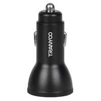 Cargador de auto 78W, 1 puerto USB, 2 puertos Tipo-C, negro