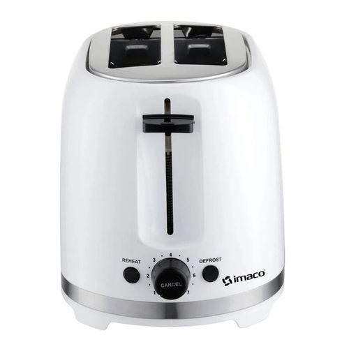 Tostadora Imaco IBT2085 850W, capacidad 2 panes, antideslizante, blanco