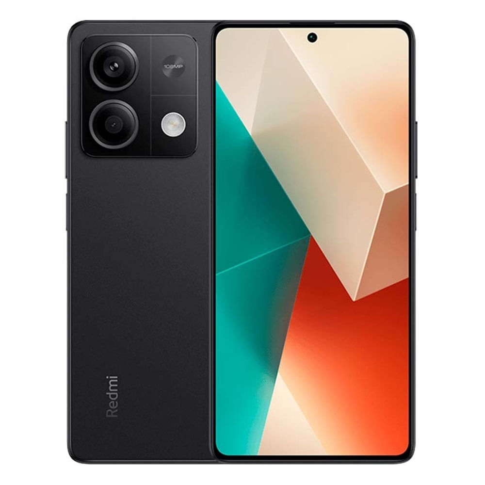 Celular Xiaomi Redmi Note 13 5G 256GB, 8GB RAM, cámara principal 108MP + 8MP + 2MP, frontal 16MP, 6.67", negro