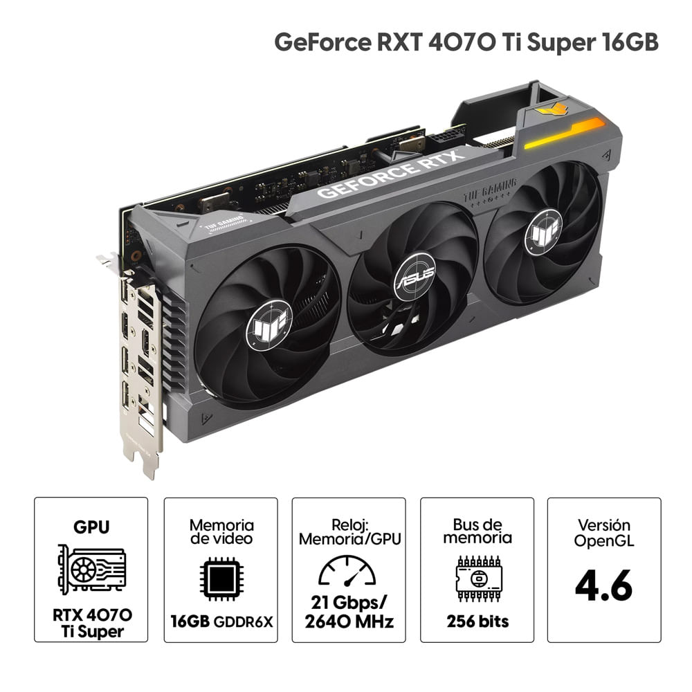 Imagen 2 del producto Tarjeta de video Asus Tuf Nvidia GeForce RXT 4070 Ti Super 16GB GDDR6X