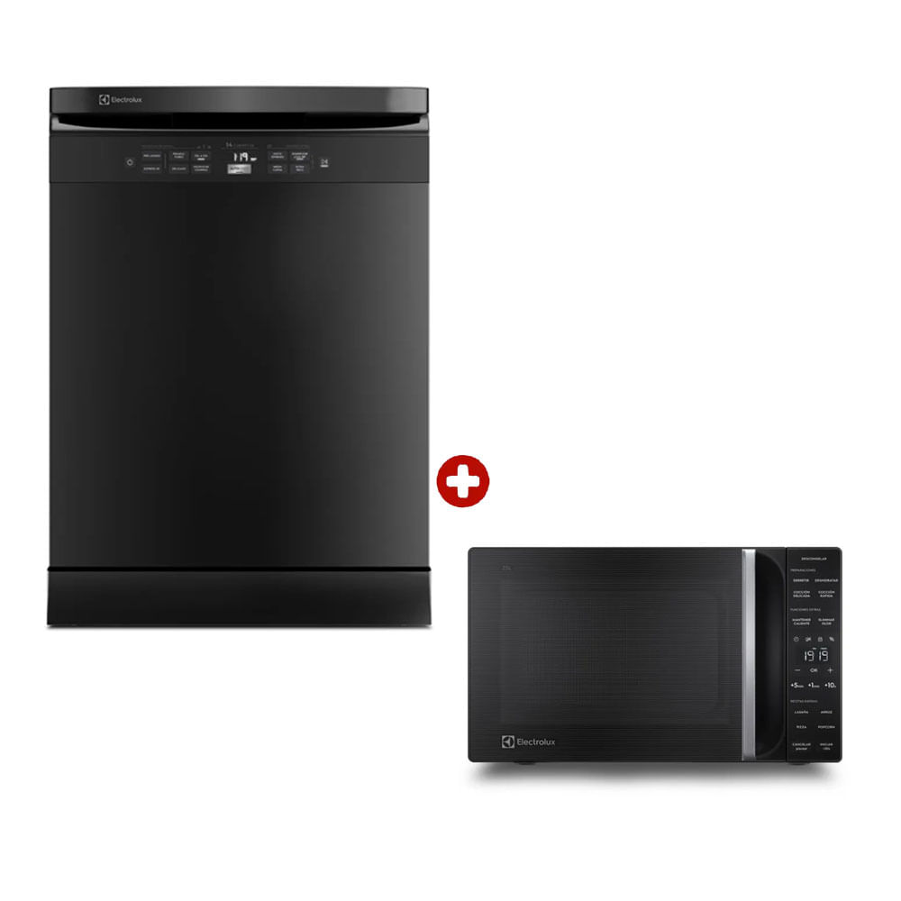 Combo Electrolux: Lavavajillas EHFE14T2MSBXB + Microondas EMDY25S2MXB 1200W, 25 litros, inox