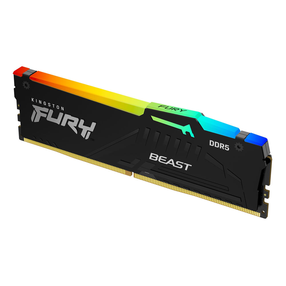 Memoria Ram Kingston Fury Beast RGB 32GB (32GBx1) DDR5, 5200MHZ