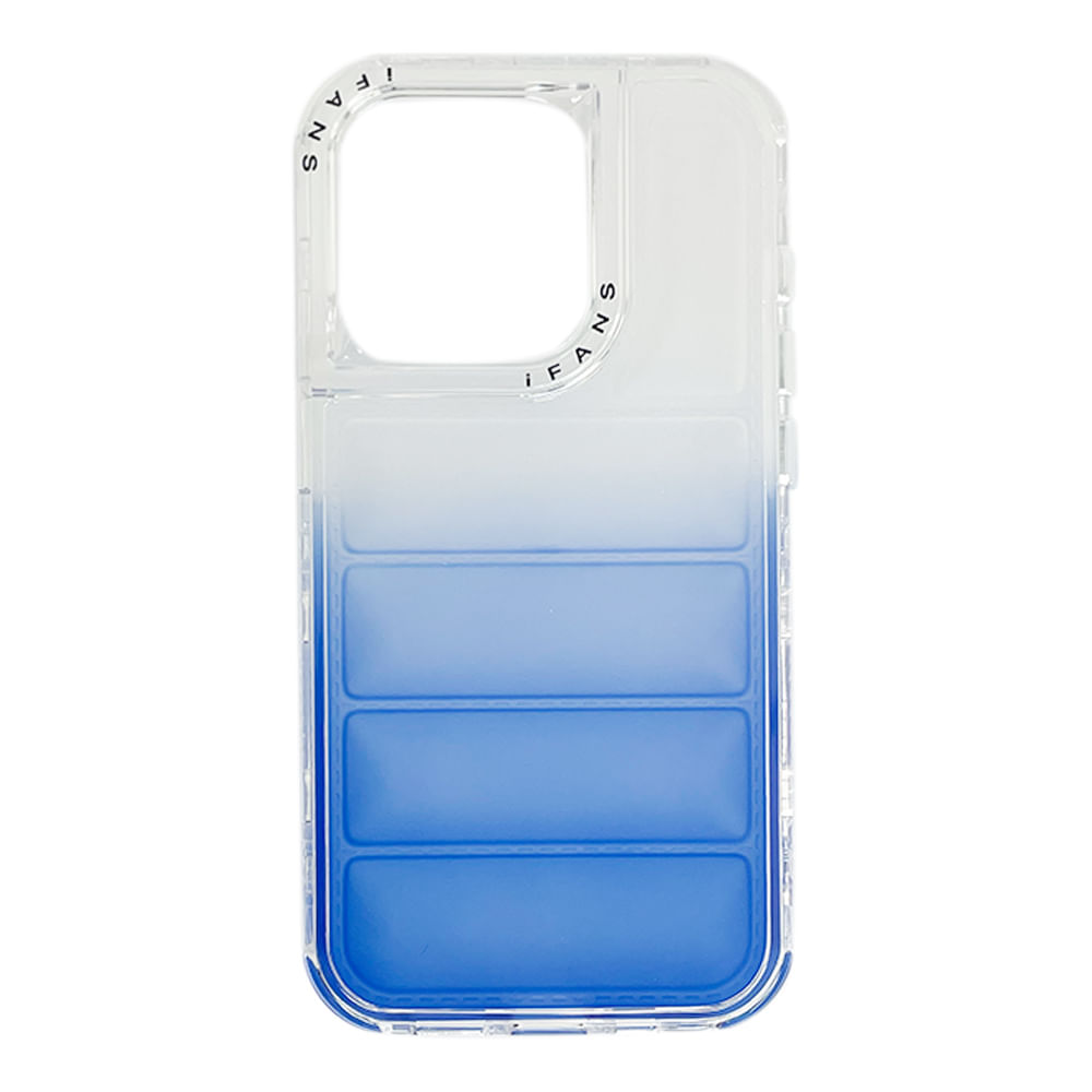 Case para iPhone 13 Pro Protección 360 acabado puffer, degradado azul