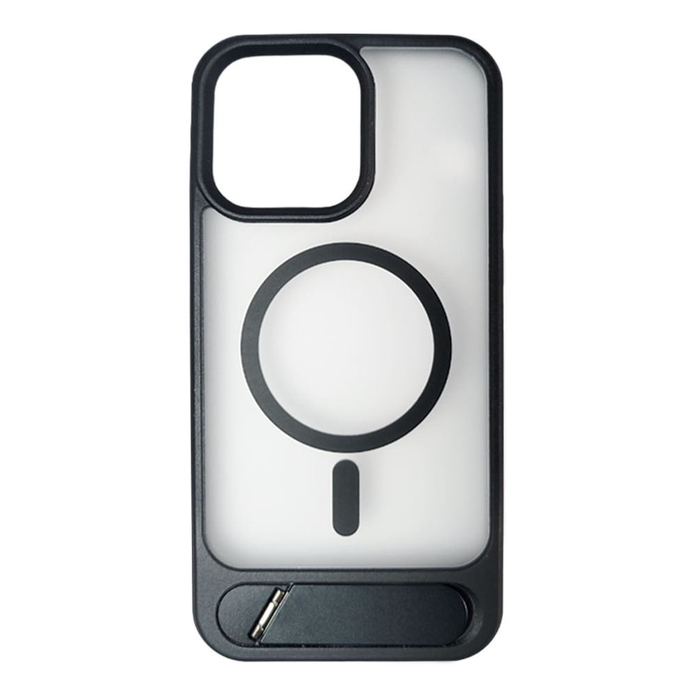 Imagen 1 del producto Case para iPhone 15 Pro Max, con Magsafe para carga inalámbrica con soporte inferior, negro