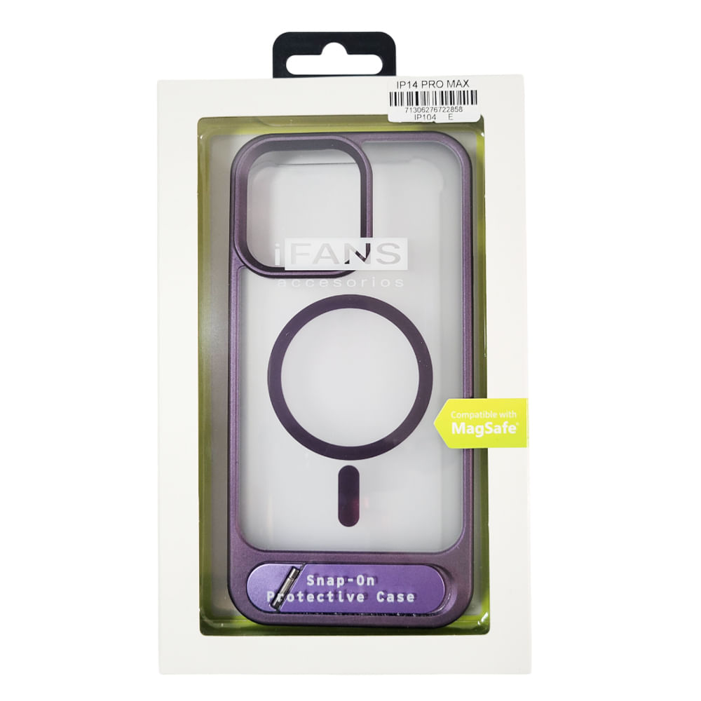 Imagen 2 del producto Case para iPhone 15 Pro, con Magsafe para carga inalámbrica con soporte inferior, morado