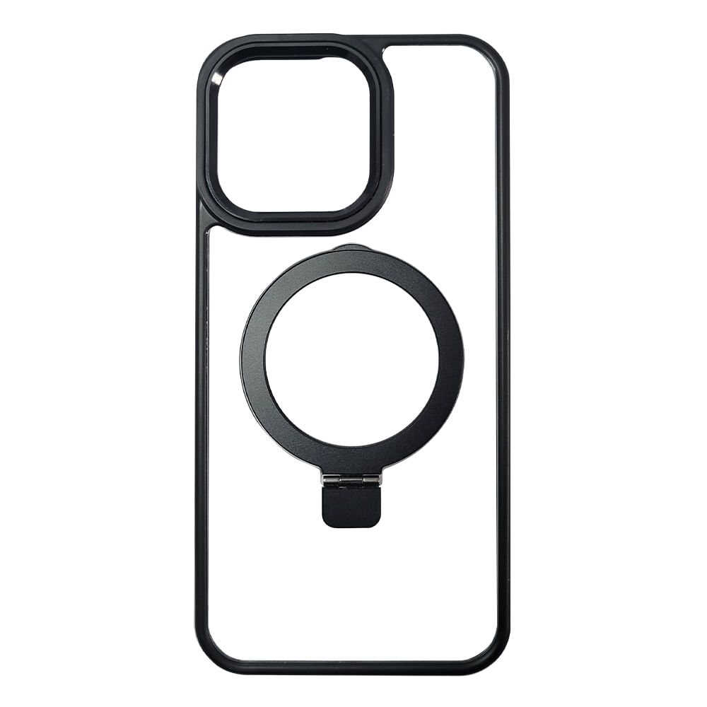 Imagen 2 del producto Case para iPhone 15 Pro, con Magsafe para carga inalámbrica con soporte, transparente borde negro