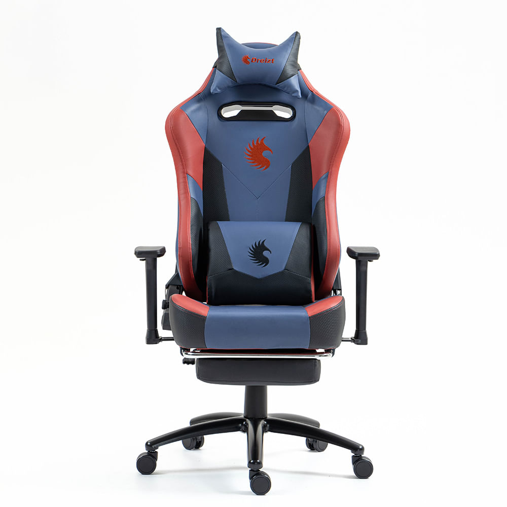 Imagen 2 del producto Silla gamer Dreizt Heroes Series premium alta calidad, reclinable con posapies, gas lift clase 4, azul dark