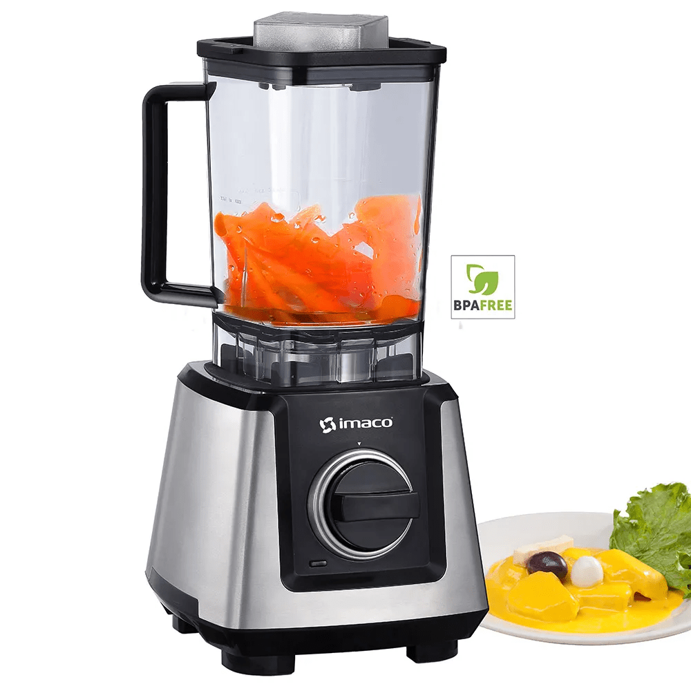 Imagen 2 del producto Licuadora Imaco BLC15HP 1200W, vaso de plástico 1 litro, 10 velocidades, plateado