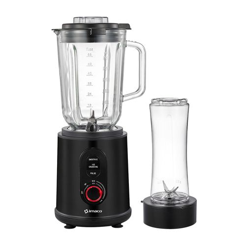 Licuadora Imaco BLS870N 1000W, vaso de vidrio 1.5 litros, plateado + Vaso to go