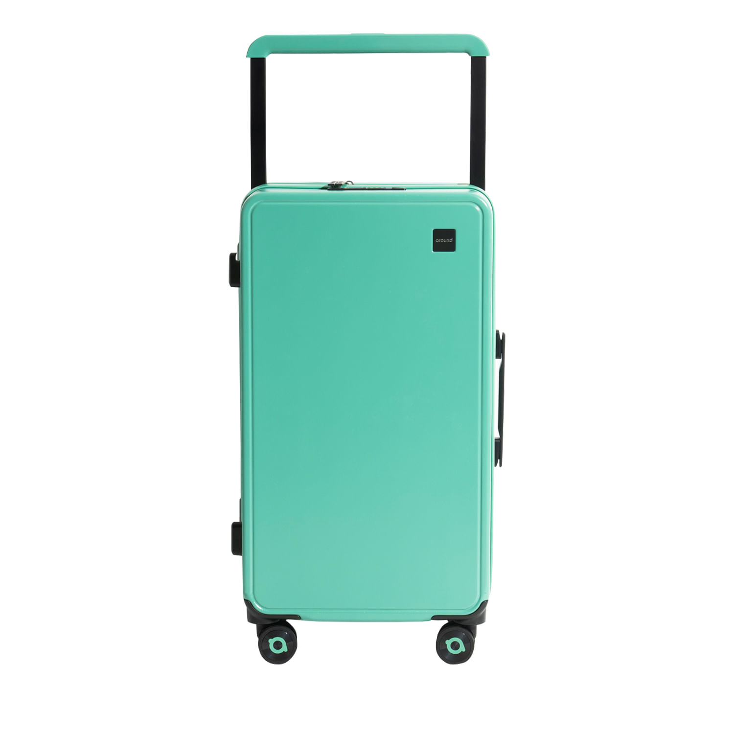 Maleta mediana Around Lisboa, capacidad 65.5 litros, 4 ruedas dobles 360°, puerto USB, policarbonato, verde