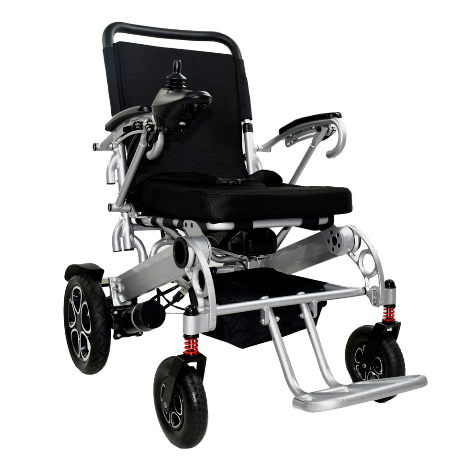 Silla de ruedas eléctrica First Care Premium Travel 500W, autonomía 18km, carga máx. 100kg, plegable, negro
