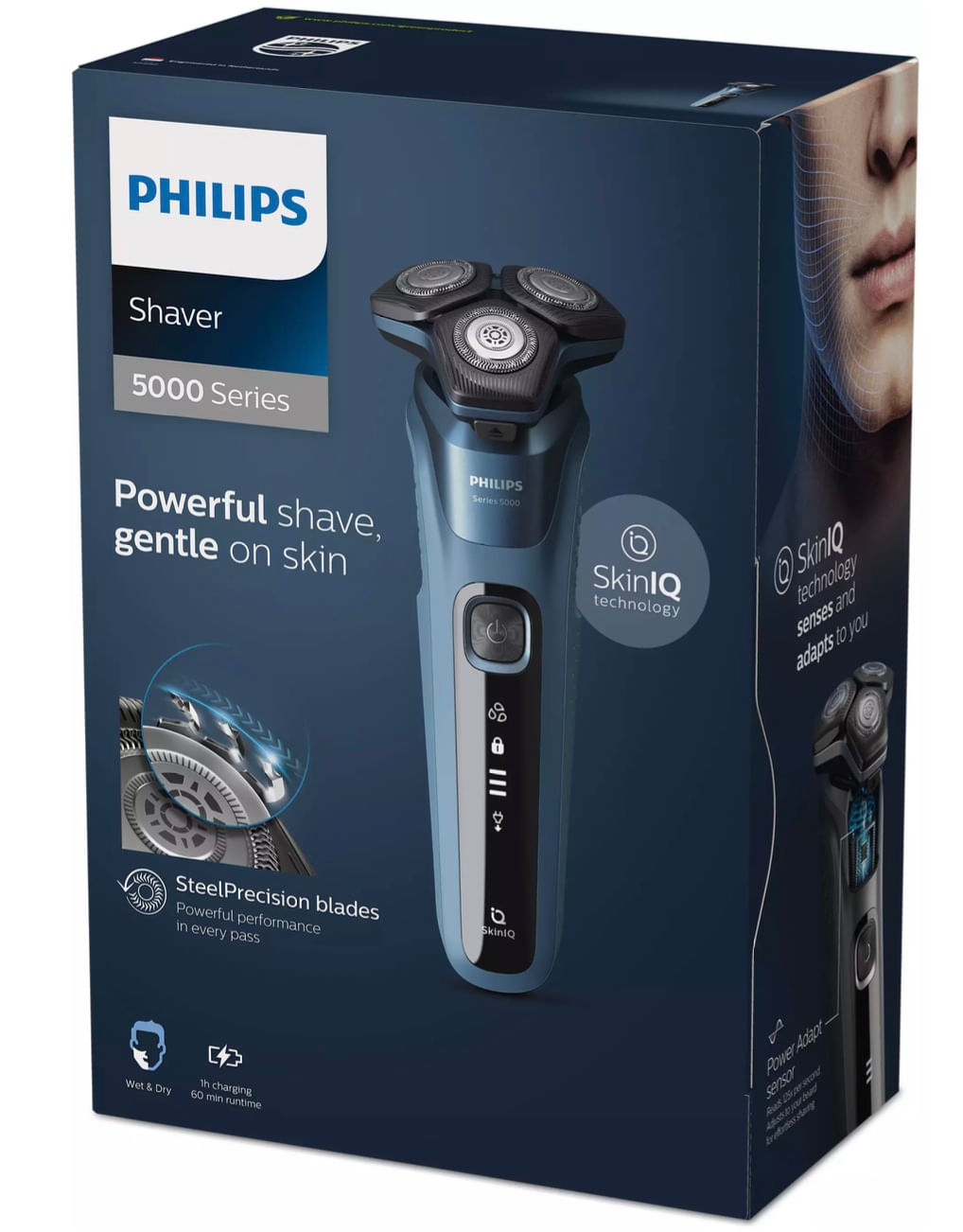 Afeitadora PHILIPS con tecnología SKIN IQ + Sensor de barba y patillero - S5880