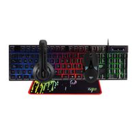 Kit Gamer alámbrico Coolbox Teraware 4 en 1 Mouse + Teclado + MousePad + Headset Led