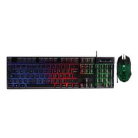 Kit gamer Coolbox T4G Teclado alámbrico membrana, layout español + Mouse 3600 dpi, 6 botones, negro