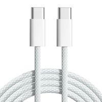 Cable Tipo-C A Tipo-C, 1m, 60W, Trenzado, Blanco
