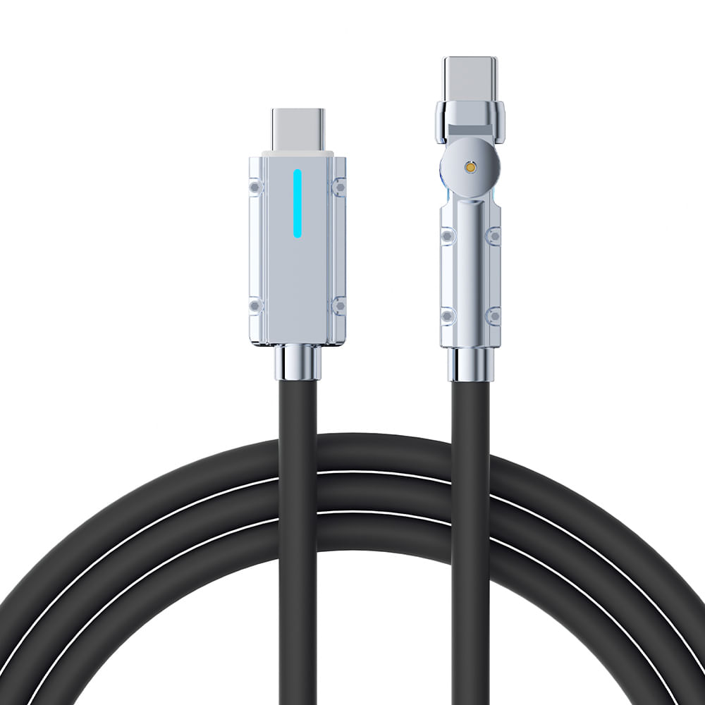 Imagen 1 del producto Cable Tipo-C A Tipo-C, 1m, 66W, Silicona, Negro