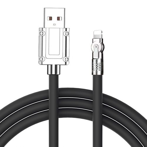 Cable Ligthning A USB, 1m, 12W, Silicona, Negro