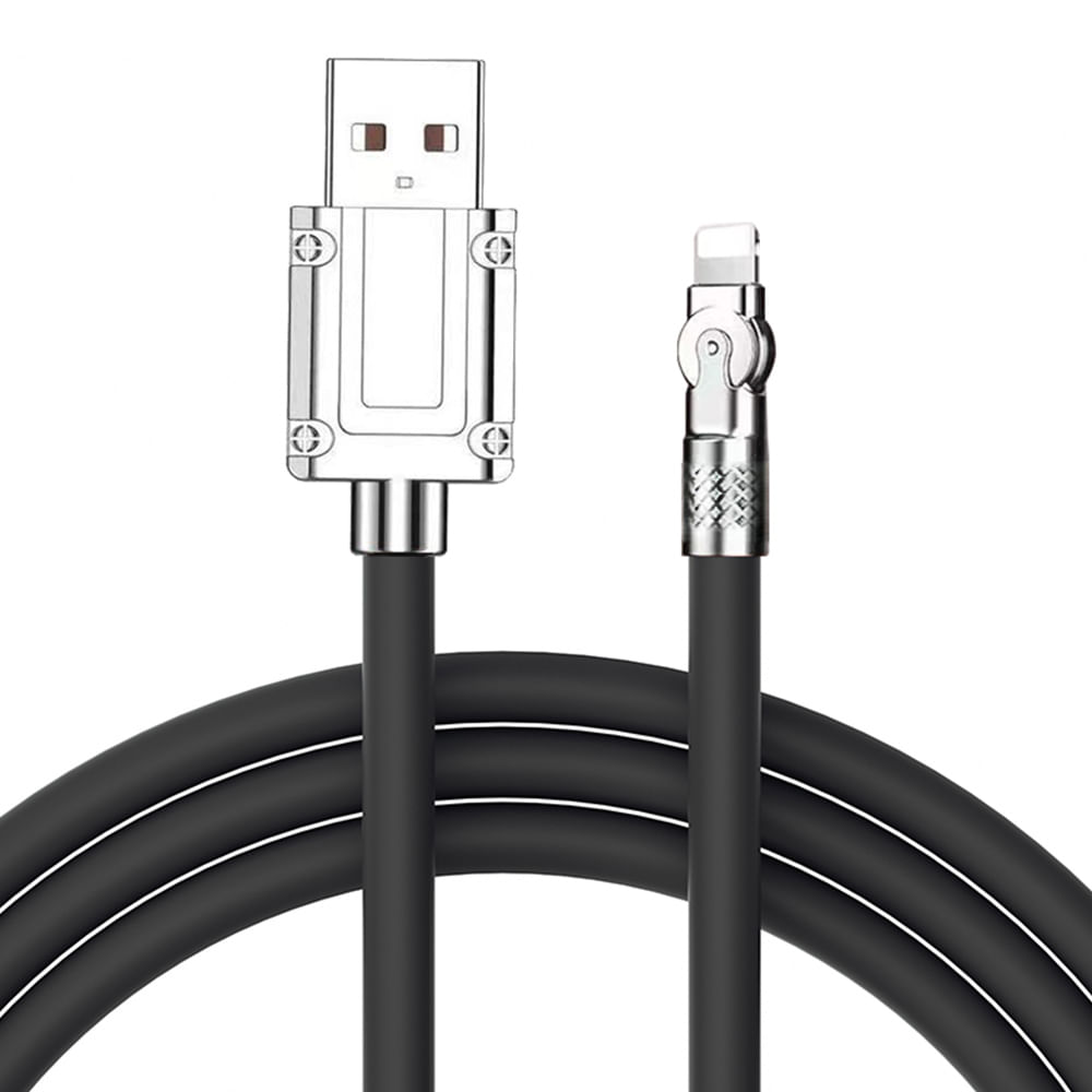 Cable Ligthning A USB, 1m, 12W, Silicona, Negro