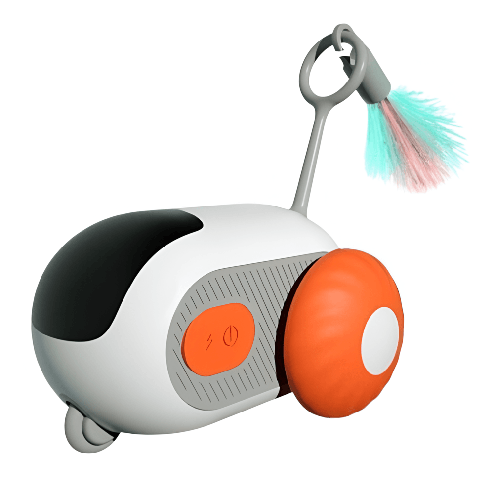 Juguete para gatos carro con control remoto pluma, blanco