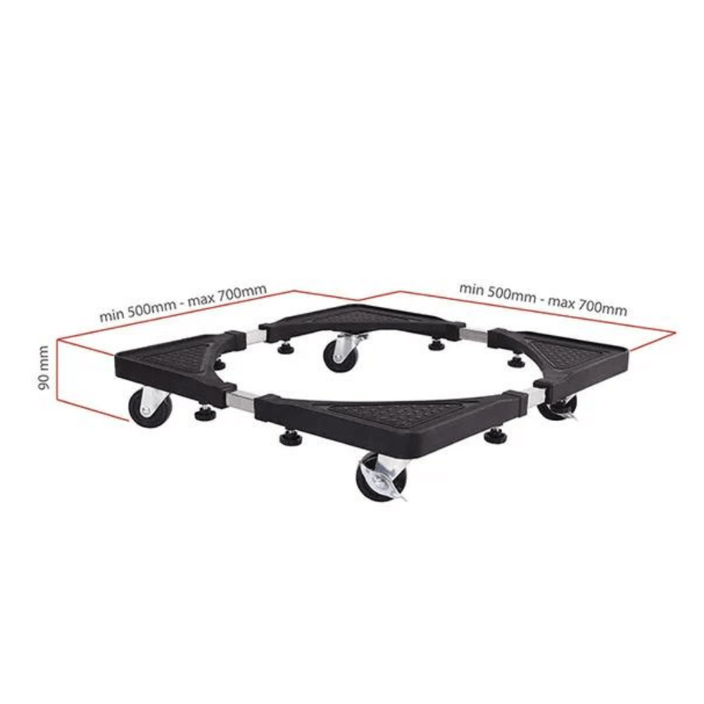 Imagen 2 del producto Base metal con rueda regulable D´kaza para lavadora refrigeradora negro