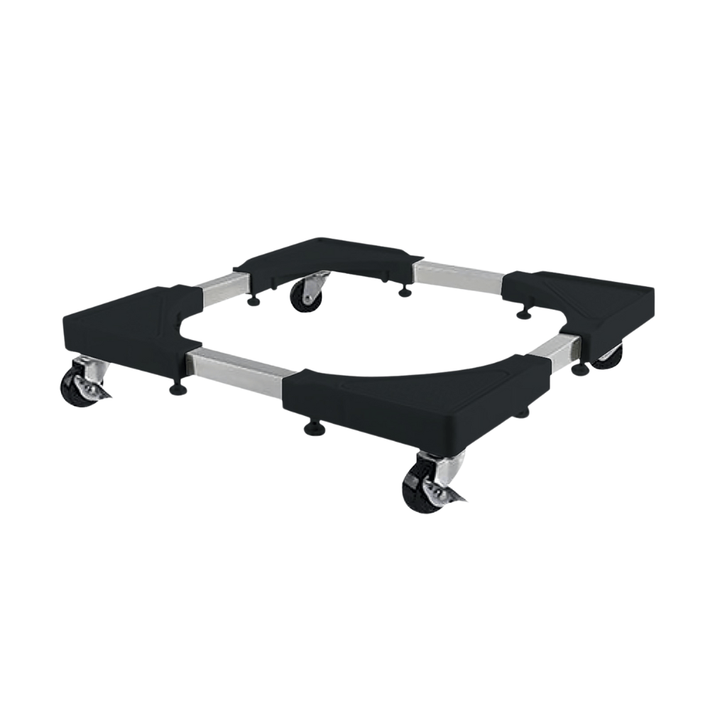 Base metal con rueda regulable D´kaza para lavadora refrigeradora negro