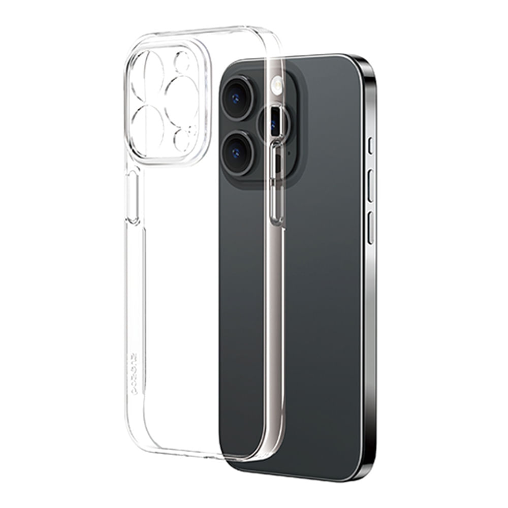 Case para iPhone 15 Baseus Lucent Series con protector de lentes, transparente
