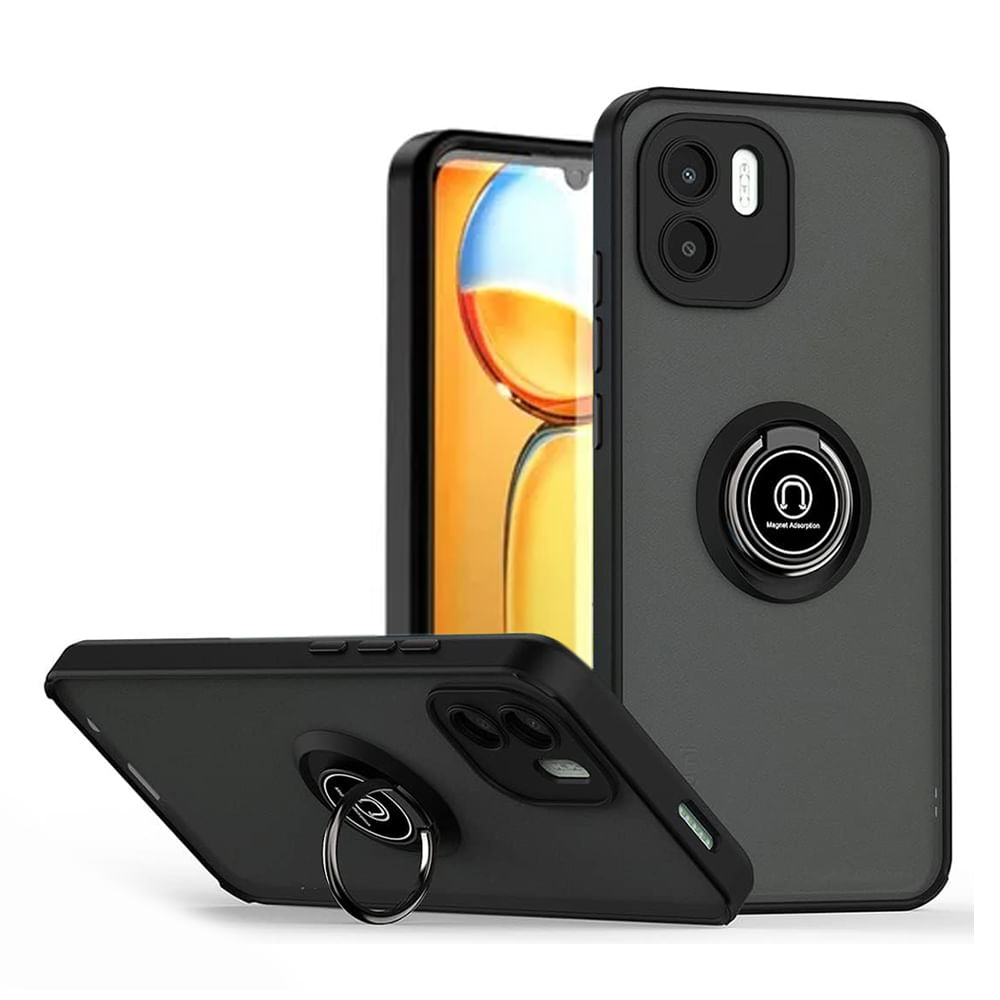 Imagen 1 del producto Case para Xiaomi Redmi 13C con soporte, amortiguador de choques, negro