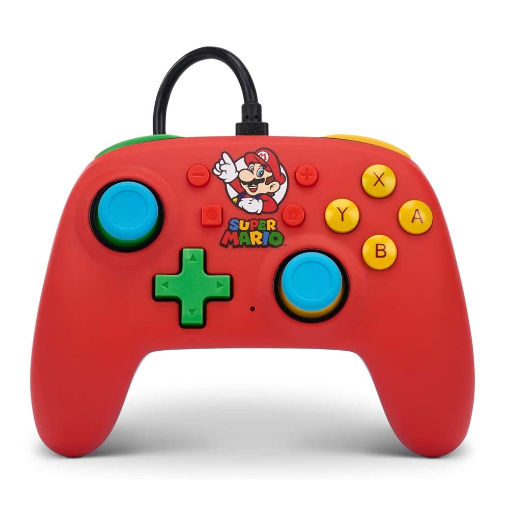 Mando Power A Mario Medley para Nintendo Switch, alámbrico, rojo