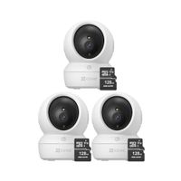 Kit de 3 Cámaras De Seguridad Ezviz H6C Full HD + Micro SD 128gb - Blanco