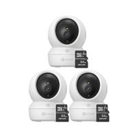 Kit de cámaras de seguridad Ezviz 3 cámaras, Full HD + Micro SD de 64GB, blanco