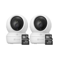 Kit de 2 Cámara De Seguridad Ezviz H6C Full HD + Micro SD 64gb Blanco