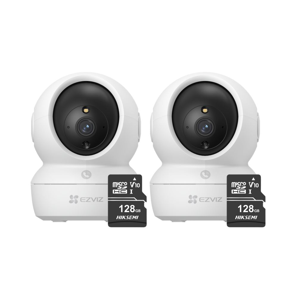 Kit de Cámara De Seguridad Ezviz H6C Full HD + Micro SD 128gb Blanco