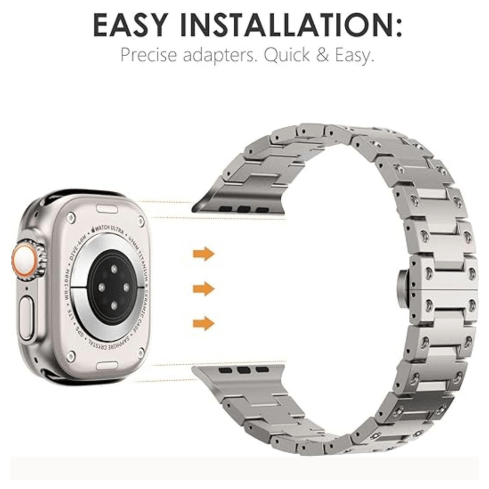 Imagen 2 del producto Correa De Titanio Para Apple Watch Double Point Gris 42-44-45-49mm