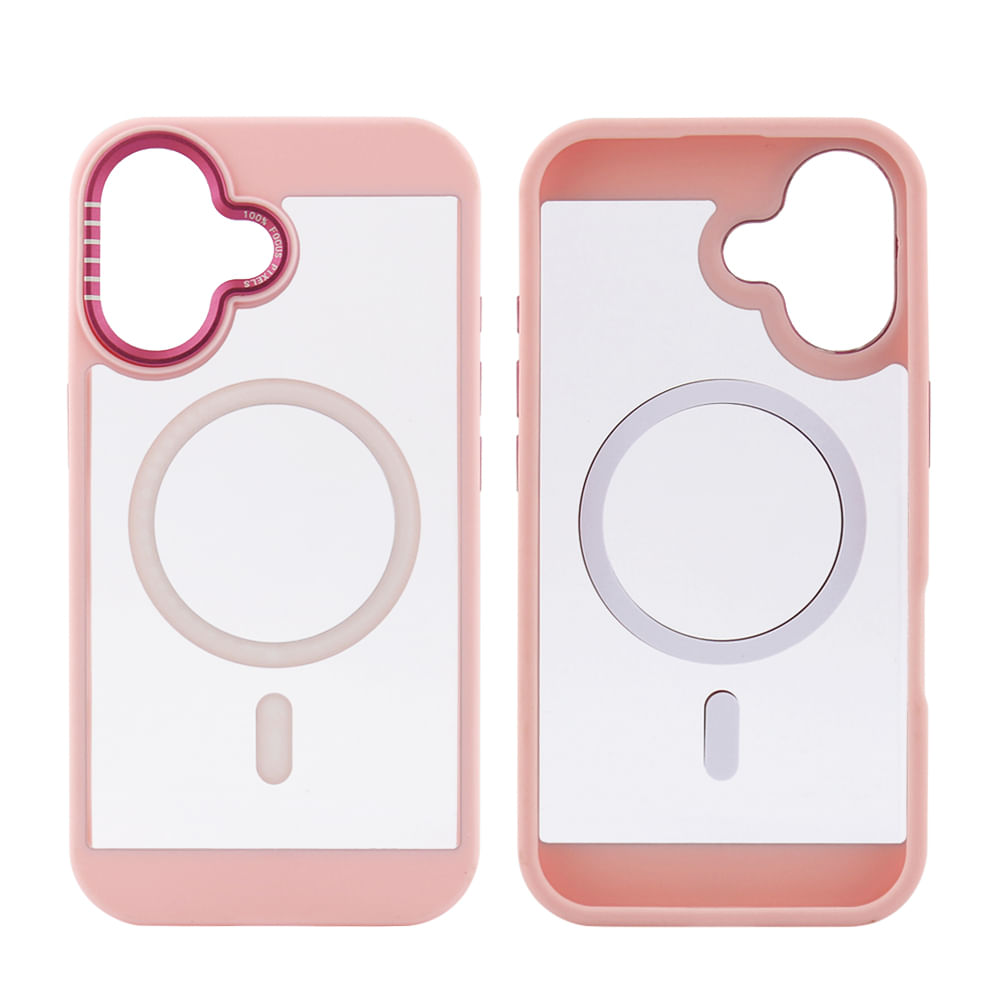 Case para iPhone 16 con MagSafe para carga inalámbrica, rígido, rosado