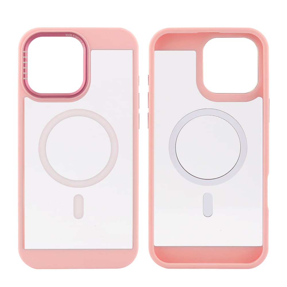 Case para iPhone 16 Pro Max con MagSafe para carga inalámbrica, rígido, rosado