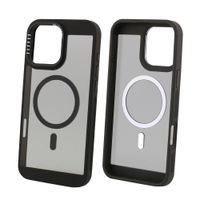 Case para iPhone 16 Pro Max con MagSafe para carga inalámbrica, rígido, mate traslúcido negro