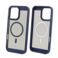 Case para iPhone 16 Pro Max con MagSafe para carga inalámbrica, rígido, mate traslúcido azul