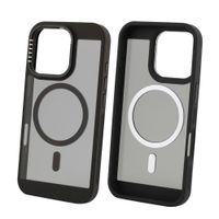 Case para iPhone 16 Pro con MagSafe para carga inalámbrica, rígido, mate traslúcido negro