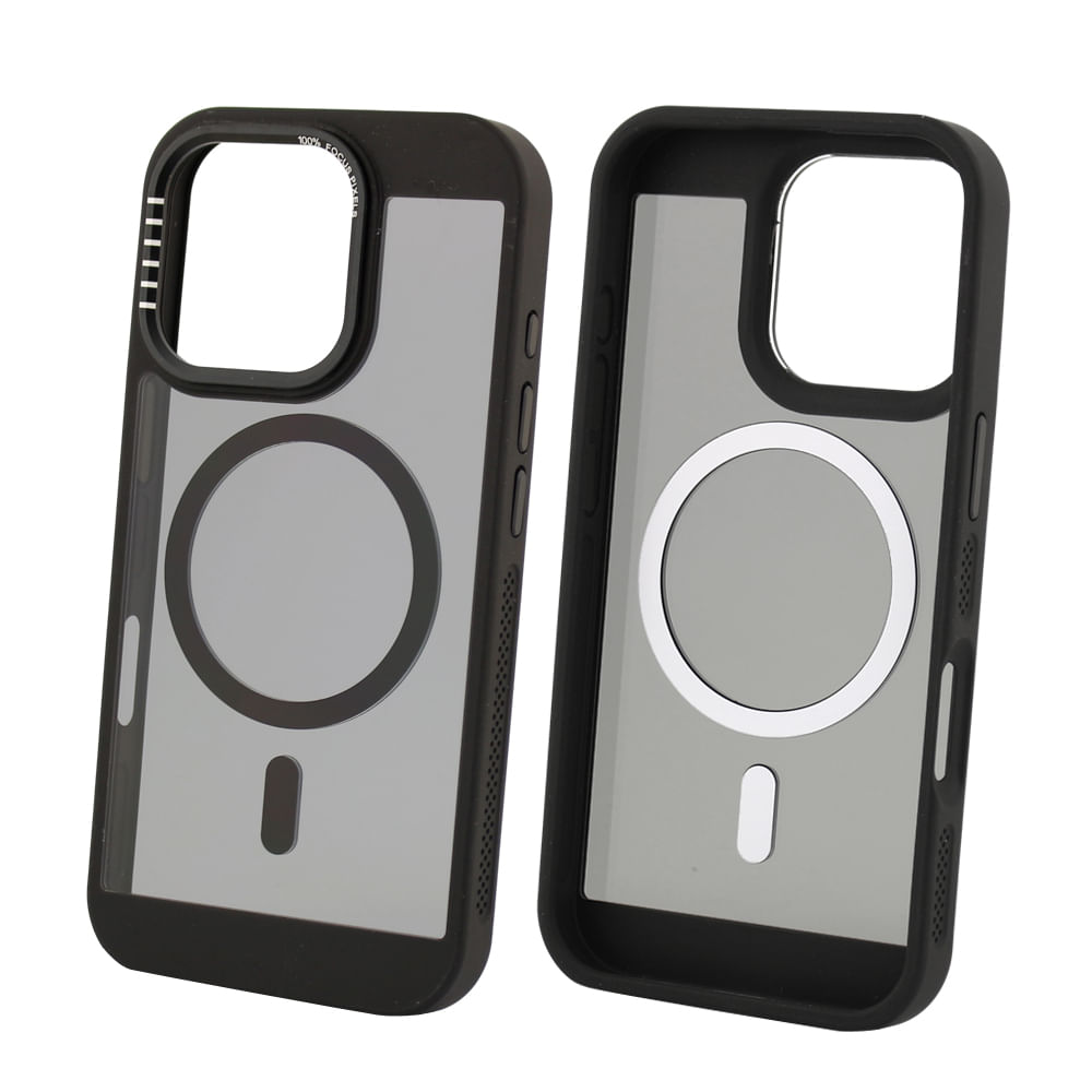 Case para iPhone 16 Pro con MagSafe para carga inalámbrica, rígido, mate traslúcido negro