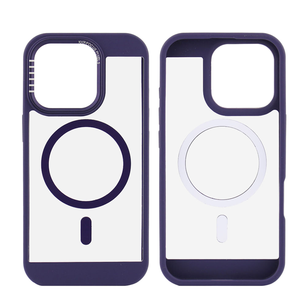 Case para iPhone 16 Pro con MagSafe para carga inalámbrica, rígido, morado