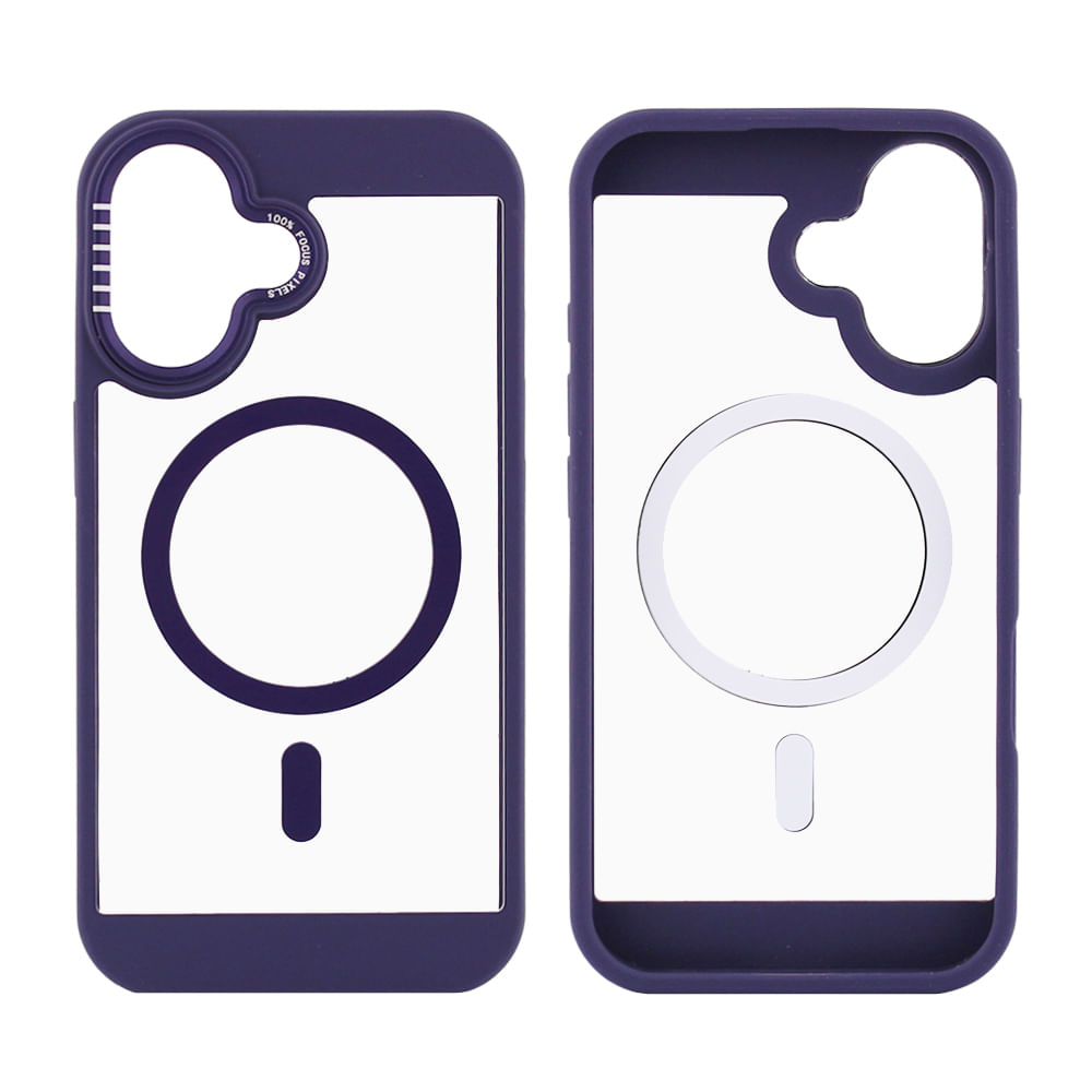 Case para iPhone 16 con MagSafe para carga inalámbrica, rígido, morado
