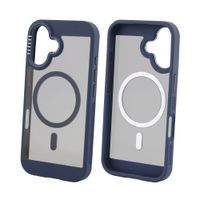 Case para iPhone 16 con MagSafe para carga inalámbrica, rígido, mate traslúcido azul