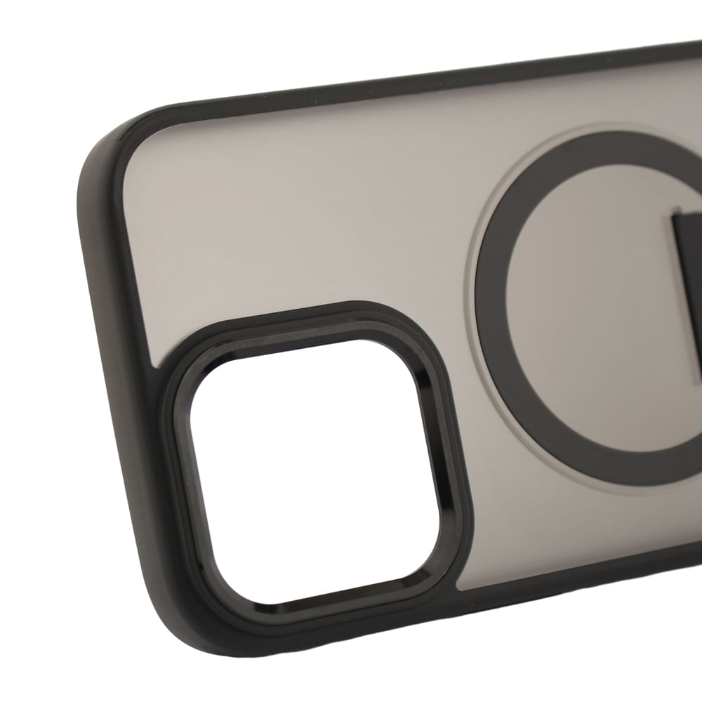 Imagen 2 del producto Case para iPhone 16 Pro Max con Magsafe para carga inalámbrica con soporte, rígido, mate traslúcido negro