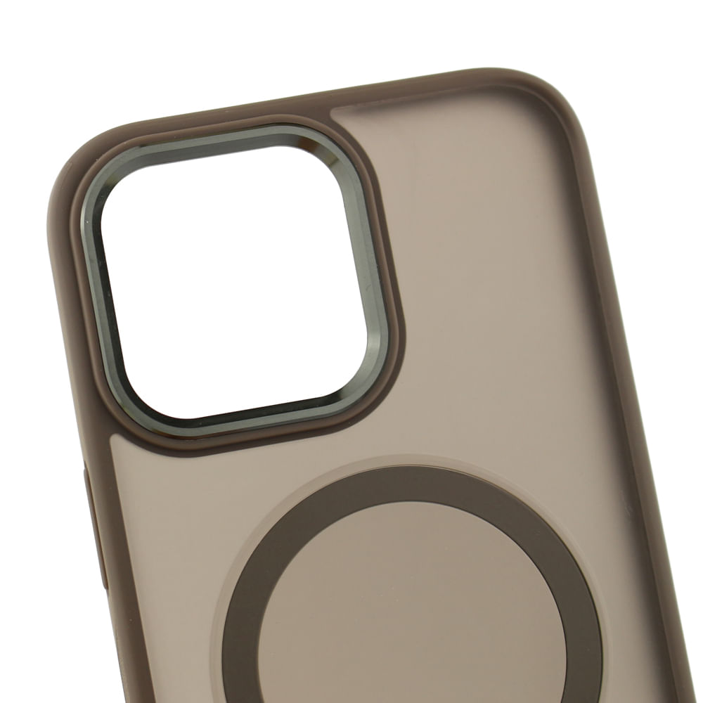 Imagen 2 del producto Case para iPhone 16 Pro Max con Magsafe para carga inalámbrica con soporte, rígido, mate traslúcido gris