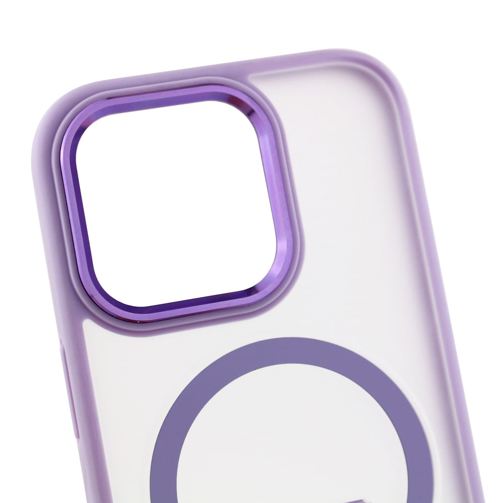 Imagen 2 del producto Case para iPhone 16 Pro con Magsafe para carga inalámbrica con soporte, rígido, mate traslúcido morado