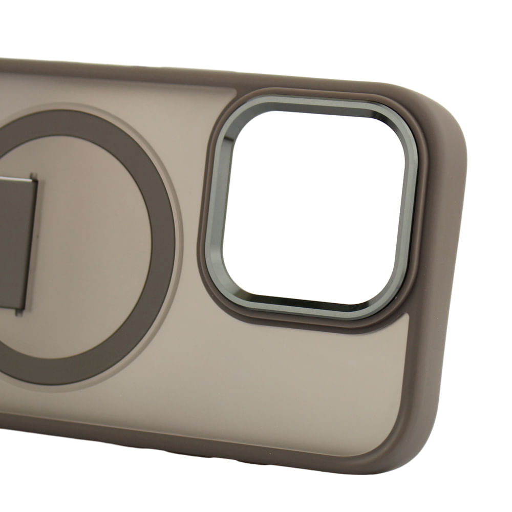 Imagen 2 del producto Case para iPhone 16 Pro con Magsafe para carga inalámbrica con soporte, rígido, mate traslúcido gris