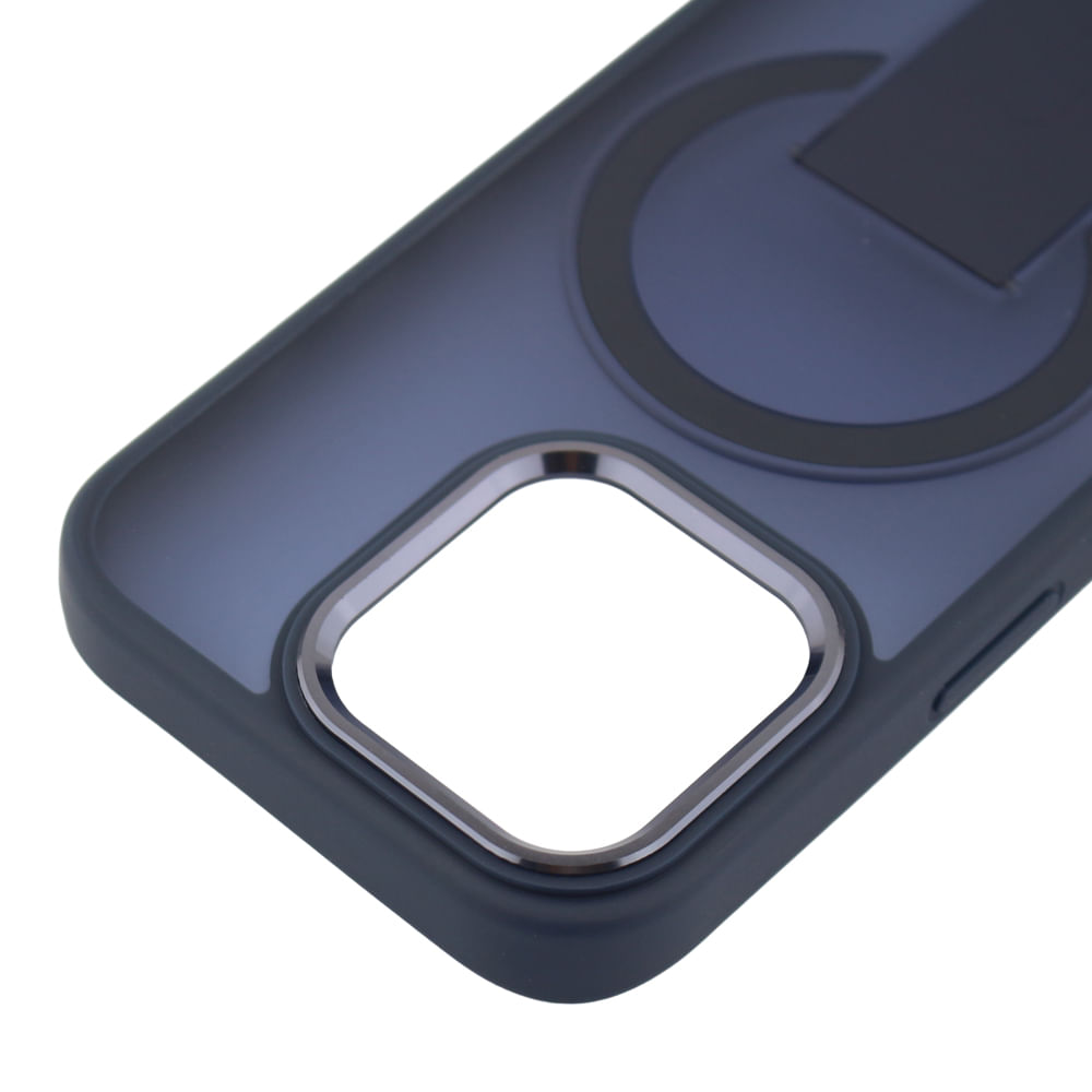 Imagen 2 del producto Case para iPhone 16 Pro con soporte, para accesorios magnéticos, rígido, mate traslúcido azul