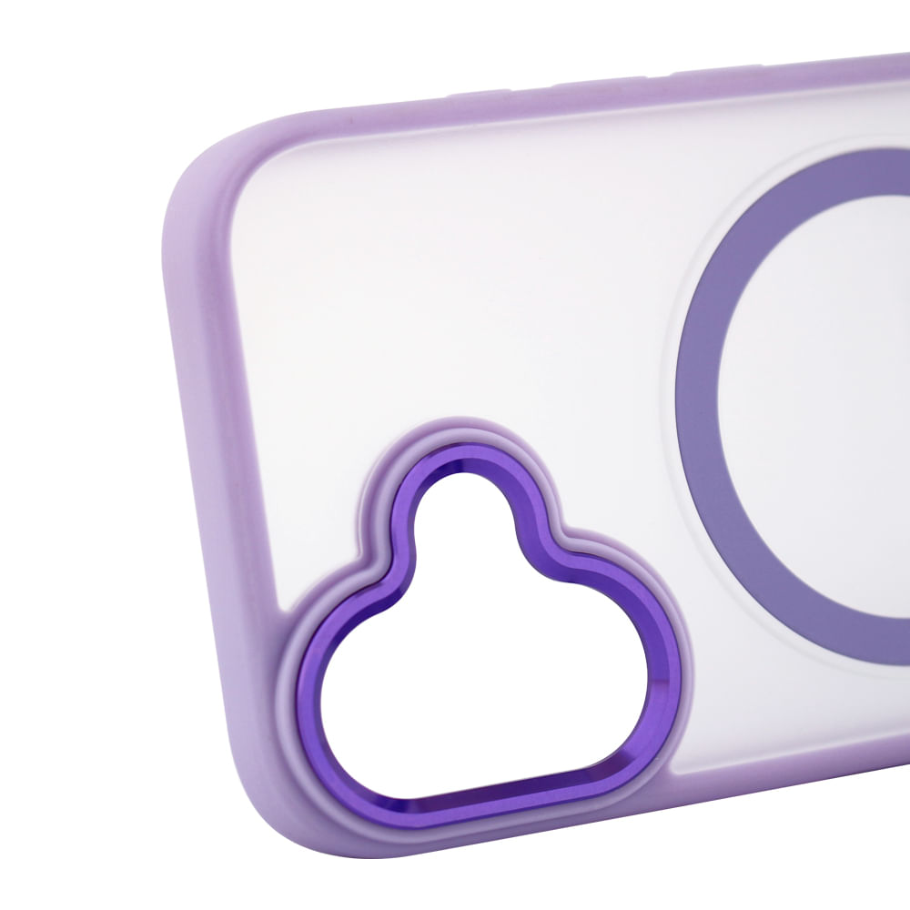 Imagen 2 del producto Case para iPhone 16 con Magsafe para carga inalámbrica con soporte, rígido, mate traslúcido morado