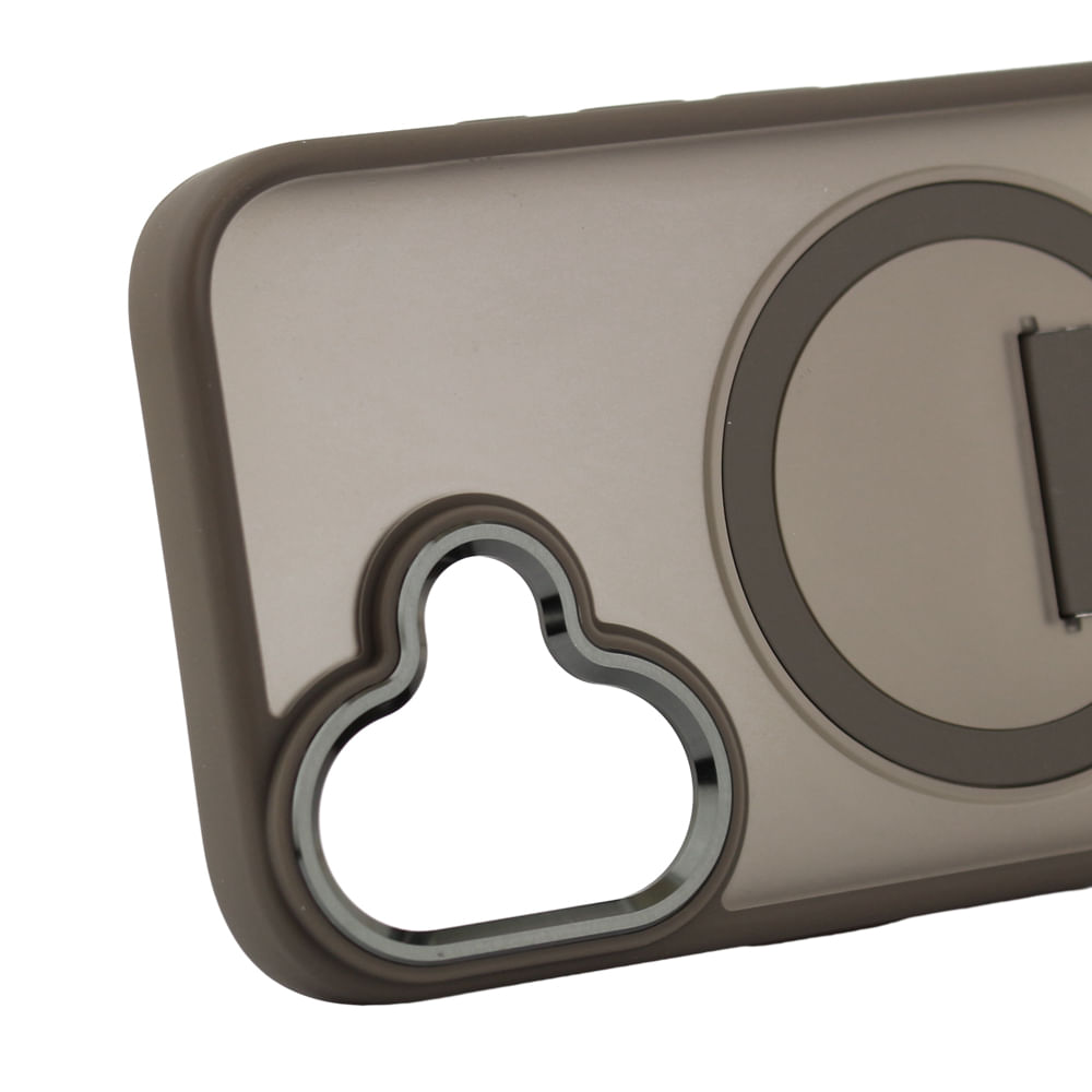 Imagen 2 del producto Case para iPhone 16 con Magsafe para carga inalámbrica con soporte, rígido, mate traslúcido gris