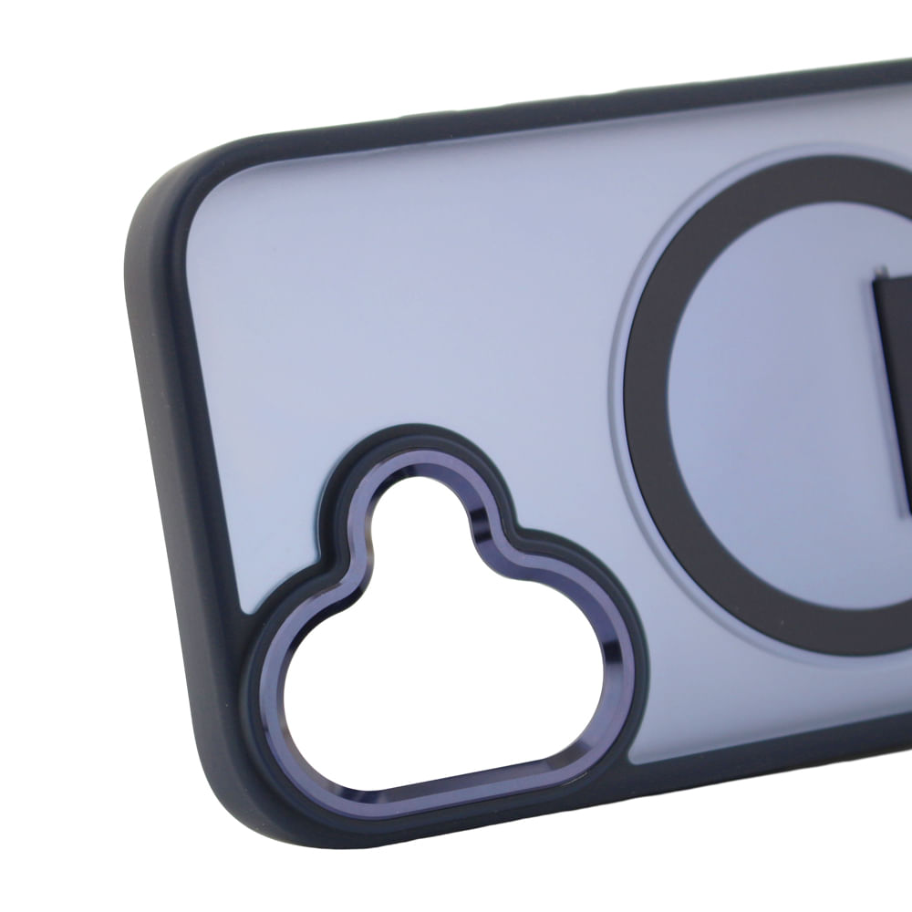Imagen 2 del producto Case para iPhone 16 con Magsafe para carga inalámbrica con soporte, rígido, mate traslúcido azul